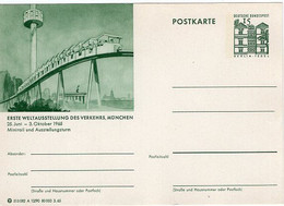 50540 - Bund - 1965 - 15Pfg. Kl. Bauten Bild-GAKte. "Verkehrsausstellung Muenchen", Ungebr. - Sonstige & Ohne Zuordnung