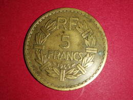 5 FRANCS LAVRILLIER BRONZE ALU.1945 TTB MONNAIE FRANÇAISE - Other & Unclassified