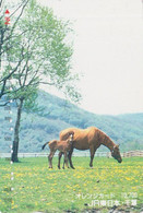 Carte Orange JAPON - ANIMAL - CHEVAL / Jument & Poulain - HORSE JAPAN Prepaid JR Card - BE 378 - Chevaux