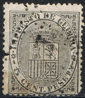 [CF4100] España 1874, Impuesto De Guerra, 5 Cent., Matasellado (U) - Usati