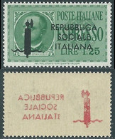 1944 RSI ESPRESSO 1,25 LIRE TIRATURA GENOVA 21A CON DECALCO ROSSO MNH ** - E188 - Express Mail