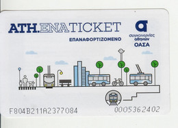 Greece , Athena ,  Trolley Bus   Ticket ,  2021 , Used - Europa