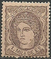 ESPAÑA 1870.-Mi 96, Sn159, Edi 102  (*) - Unused Stamps