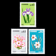 Andorra/French Andorra 1974 Flowers Serie 3v MNH - Andere & Zonder Classificatie