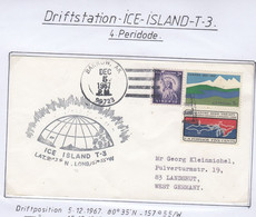 USA Driftstation ICE-ISLAND T-3 Cover Ca Ice Island T-3 Periode 4 Ca  DEC 5 1967 Signature  (DR126) - Forschungsstationen & Arctic Driftstationen