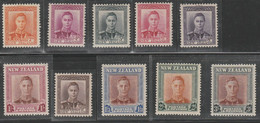 New Zeland 1940 Giorgio VI 285/94 MNH - Neufs