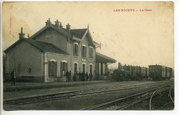CPA 10 LES RICEYS HAUTE RIVE La Gare Bâtiments Animation Trains Cachets Ambulant Convoyeur Chatillon Seine > Troyes 1907 - Les Riceys