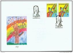 FDC 151 SLOVAQUIE 1998 Mi 311 Yv 268 Centre Pour Enfants Papillon Et Arc En Ciel Butterfly And Rainbow - FDC