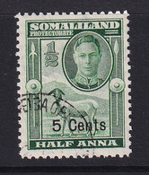 Somaliland Protectorate: 1951   KGVI - Surcharge    SG125     5c On ½a    Used - Somaliland (Protectorate ...-1959)