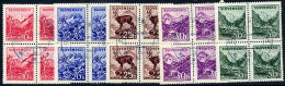 SLOVAKIA 1944 Landscape Definitives  Used Blocks Of 4.  Michel 142-46 - Used Stamps