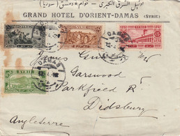 LETTRE. SYRIE. GRAND HOTEL D'ORIENT-DAMAS. 13 4 28. DAMAS POUR DIDSBURY ANGLETERRE - Lettres & Documents