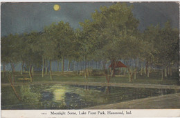 Indiana Hammond Lake Front Park Moonlight Scene 1909 - Hammond