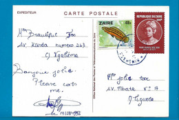 Zaïre Carte Postale Vanuit Ngaliema Naar Ligwola 1996 UNG - Gebruikt