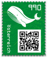 2021 Crypto Stamp Crypto Schwarz 3.0 - QR Code - Crypto 5 Digit ** Green Whale MNH  (**) RARE - Ongebruikt