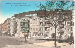 Berlin Nieder SCHÖNEWEIDE Ecke Flut Und Berliner Straße Belebt Geschäfte Color Gelaufen 25.5.1917 TOP-Erhaltung - Schoeneweide