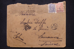 GRECE - Enveloppe Commerciale De Athénes Pour La Suisse En 1919 Avec Contrôle Postal - L 111416 - Covers & Documents