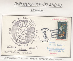 USA Driftstation ICE-ISLAND T-3 Cover Fletcher's Ice Island T-3 Periode 4 Ca OCT 23 1970  Signature (DR133) - Forschungsstationen & Arctic Driftstationen