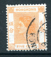 Hong Kong 1954-62 QEII Definitives - 5c Orange Used (SG 178) - Usati