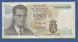 BELGIUM - P.138a3 – 20 Francs 15.06.1964 Circulated F/VF, Serie 3R 9681808 - Sonstige & Ohne Zuordnung