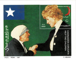 SOMALIA 1992 Mi BL 45 PRINCESS DIANA & MOTHER THERESA MINT MINIATURE SHEET ** VALUE €13 - Mother Teresa