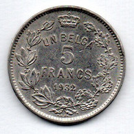 Belgique  - 5 Francs 1932     -  état  TB+ - 5 Frank & 1 Belga
