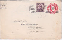 USA  - ENTIER POSTAL + TIMBRE - US.POSTAGE  2 CENTS - CACHET FLAMME NEW YORK JERSEY - 1921-40