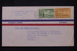 CUBA - Enveloppe  De Habana Pour La Suisse Par Avion En 1945 - L 111648 - Lettres & Documents