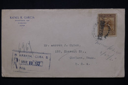 CUBA - Enveloppe En Recommandé De Habana Pour Les USA En 1935 - L 111649 - Storia Postale