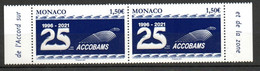 Monaco 2021 25 Ans Accobams Paire Neuf XX MNH - Unused Stamps