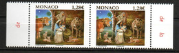 Monaco 2021 Tableau Naissance Du Christ Paire  Neuf XX MNH - Unused Stamps