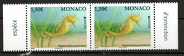 Monaco 2021 Hippocampe Mer Océan Paire Neuf XX MNH - Unused Stamps