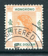 Hong Kong 1954-62 QEII Definitives - $1 Orange & Green Used (SG 187) - Oblitérés