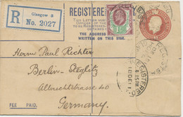 GB 1911, Superb GV 3 D Postal Stationery Registered Envelope Uprated With EVII 1 ½ D Somerset Printing Also R-Label - Storia Postale