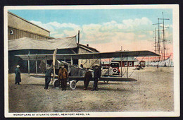 NEWPORT NEWS: Top Plan On A Monoplane At Atlantic Coast, Post Card, BEAUTIFUL (Carte Neuve) - Newport News