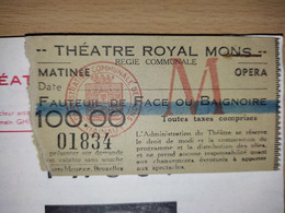 2 Billets Opéra FAUST Théâtre Royal De Mons (B) En 1960 Agraffés Au Programme. - Toegangskaarten