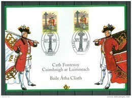 Ireland / Belgium 1995 - Memorial Card -The Battle Of Fontenoy - Yv. 900, Mi. 897, Sc. 967, SG 953  (2 Scans) - Brieven En Documenten