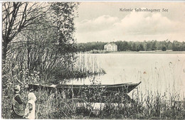 FALKENHAGEN Brandenburg Kolonie Am See Mit Kinder Ruderboot Ufer Idyll SEEGEFELD Gelaufen 17.4.1911 - Seelow