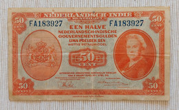 Netherlands East Indies - 50 Cent ‘Muntbiljet Wilhelmina’ - No FA183927 - P# 110 - VVF - Niederländisch-Indien