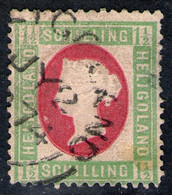 Heligoland JY2 1874 Auf 1 1/2 Shilling Hellgrün/karmin - Helgoland Nr. 10 Mit DZ/Abart - Heligoland