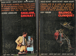 Lot 2 Romans Agent Secret - Silence Clinique Et Shalom Grenat ! - Robert Laffont