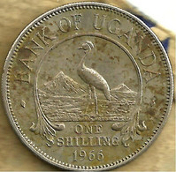 UGANDA 1 SHILLING EMBLEM FRONT BIRD BACK 1966 AUNC KM5 READ DESCRIPTION CAREFULLY!! - Ouganda