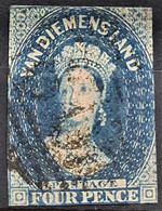 TASMANIA 1857 - Canceled - Sc# 9 - 4d - Oblitérés