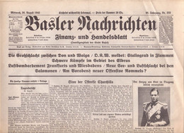 SCHWEIZ -  BASLER  NACHRICHTEN  ZEITUNG  - KRIEG - BASEL  - Komplette Zeitung - 1942 - Algemene Informatie