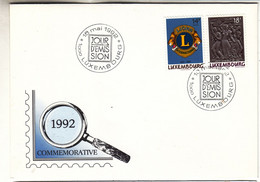 Lions - Luxembourg - Lettre De 1992 - Oblit Luxembourg - - Covers & Documents