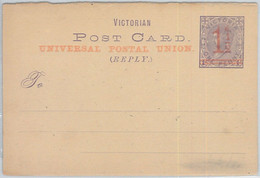 65787 - AUSTRALIA - POSTAL HISTORY - POSTAL STATIONERY CARD (REPLY) - VICTORIA, Over Printed, Red Ink - Cartas & Documentos