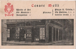 ITALIA FIRENZE Carte Publicitaire Antichita Cesare MELLI - Firenze (Florence)