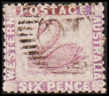 1864-1881. Western Australia. SIX PENCE. Swan.  (Michel 19) - JF512303 - Gebruikt