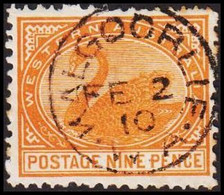 1905. Western Australia. NINE PENCE. Swan. Luxus Cancel KALGOORLIE FE 2 10. (Michel 68) - JF512329 - Gebruikt