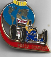 PIN's  Double Moule WORD CHAMPION CANON 1993 SIGNE FW EDITION LIMITE - F1