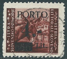 1945 OCCUP. JUGOSLAVA LITORALE SLOVENO USATO SEGNATASSE 4 SU 50 CENT T. I - P20 - Occ. Yougoslave: Littoral Slovène